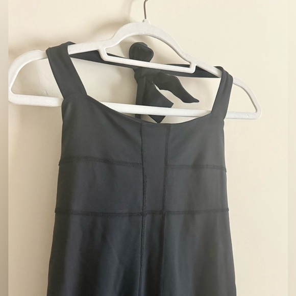 Athleta Black Halter Midi Dress Size M Sporty Tie Back Athleisure - Picture 4 of 11
